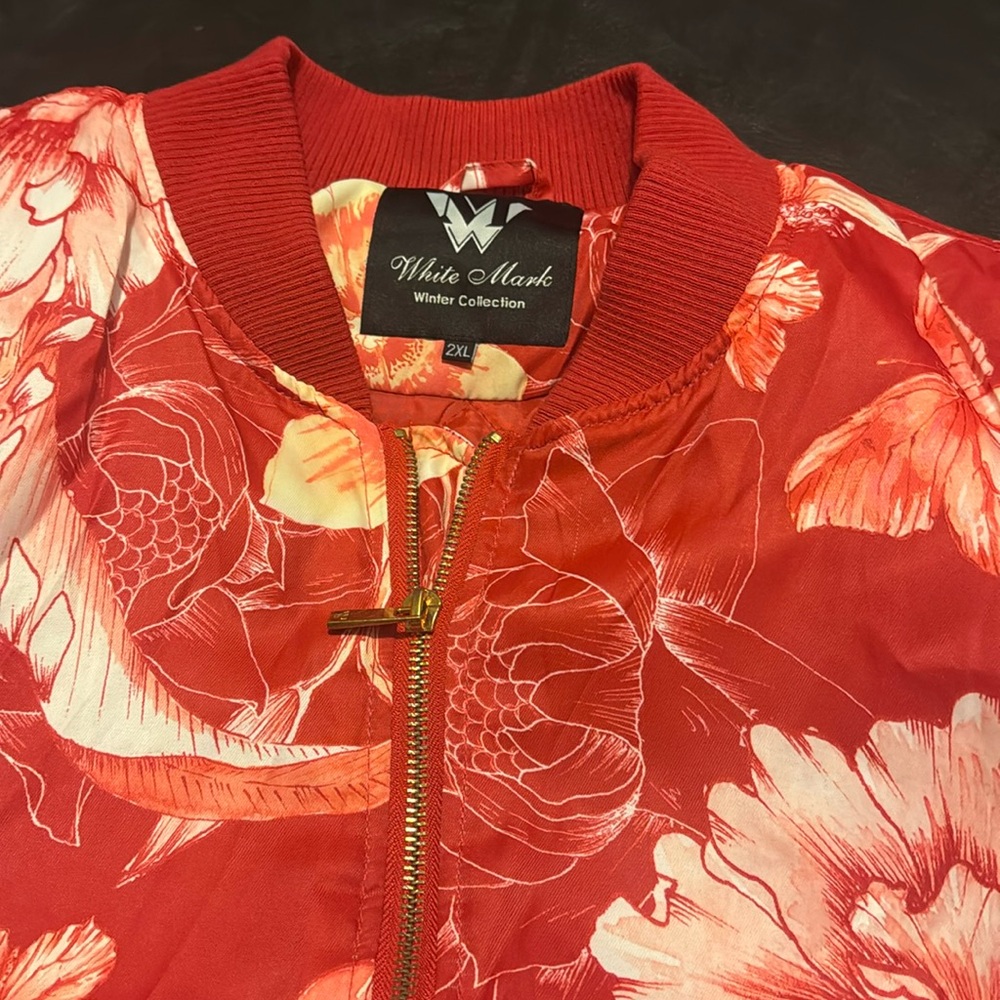 *SOLD* White Mark Floral Jacket Red/White With No Callouts Size 2X - Picture 3 of 8